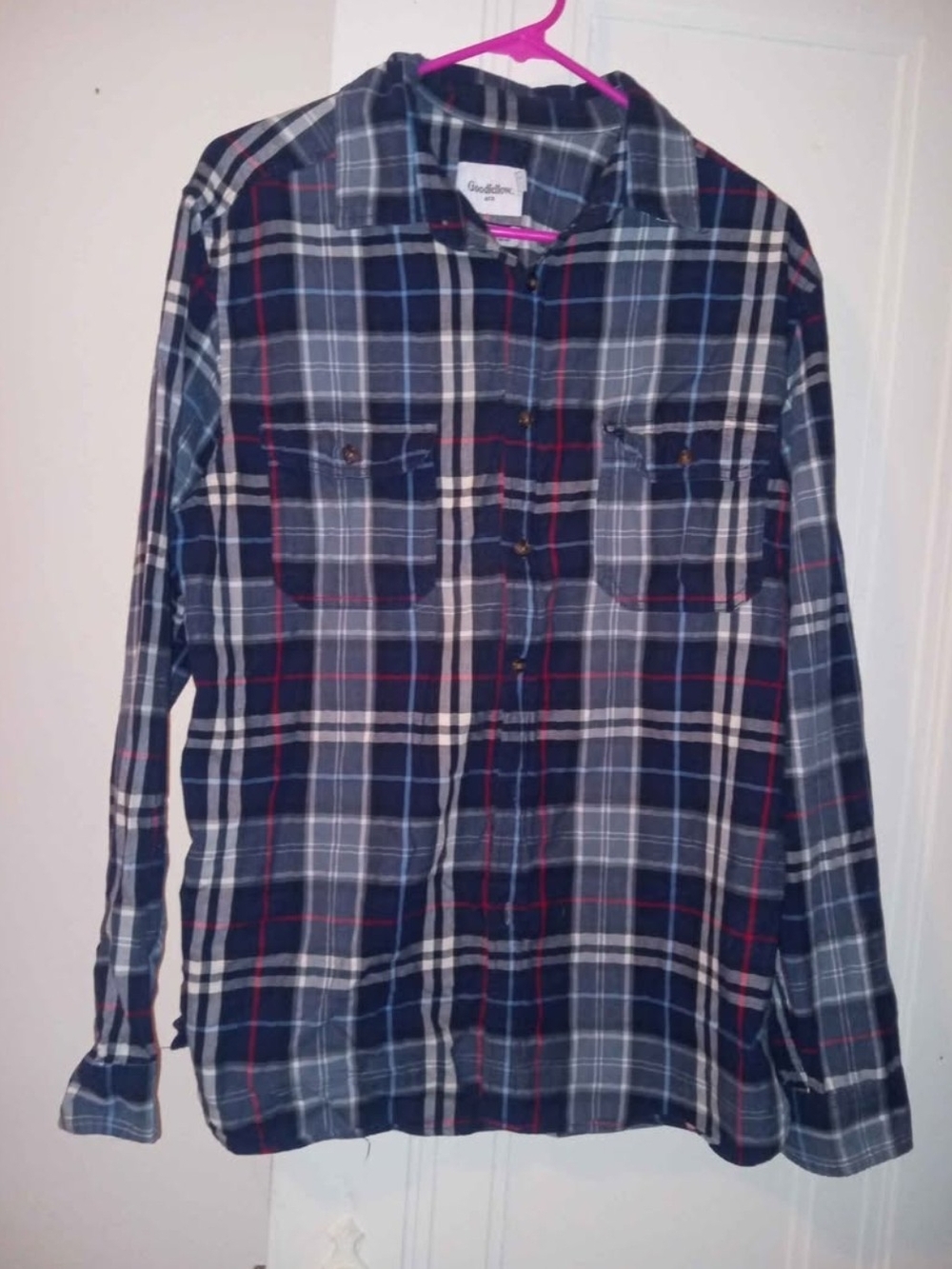 Goodfellow & Co Men's Plaid Button Down Shirt Blue & Red